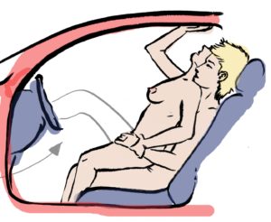 sexuální polohy v autě na předním sedadle